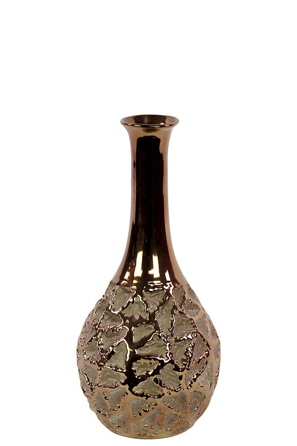 Ceramic Vase With Gold Plated Neck and Ceramic Body (Small)