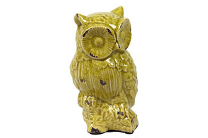 Adorable Ceramic Owl Antique green