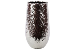 Sleek and Shiny Ceramic Vase in Silver Coating (Large)