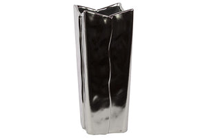 Contemporary Style Ceramic Vase in Silver Coating (Large)