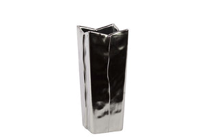 Contemporary Style Ceramic Vase in Silver Coating (Small)