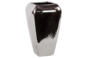 Contemporary Style Ceramic Vase in Silver Coating