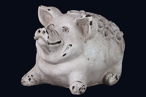 Country Style White Cement Pig