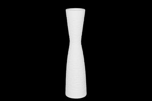 Sleek and Beautiful Hour Glass Design Ceramic Vase (White)