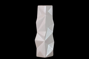 Abstract Art Design Ceramic Vase With Smooth Edges in White