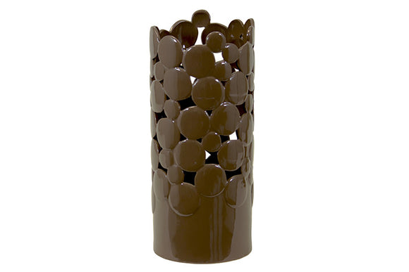 Stylish and Contemporary Ceramic Vase Cut Design (Large) in Brown