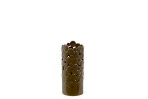 Stylish and Contemporary Ceramic Vase Cut Design (Small) in Brown