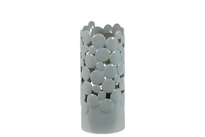 Stylish and Contemporary Ceramic Vase Cut Design (Large) in Grey