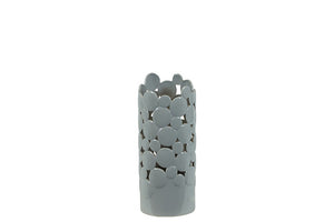 Stylish and Contemporary Ceramic Vase Cut Design (Medium) in Grey