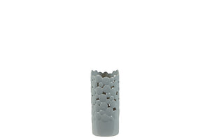 Stylish and Contemporary Ceramic Vase Cut Design (Small) in Grey