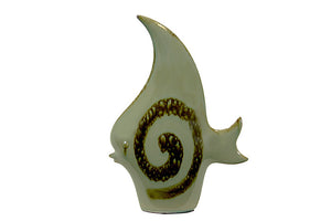 Beautiful and Attractive Ceramic Fish Embellished with Spiral and a Pearl for the Eye