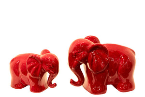 Beautifully Designed Pair of Two Cute Ceramic Elephants