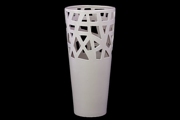 Elegant Ceramic Vase With Abstract Style Design in Khaki Color