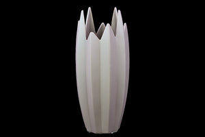 Ceramic Vase With Jagged Edge Mouth and Cylindrical Body (Brown)