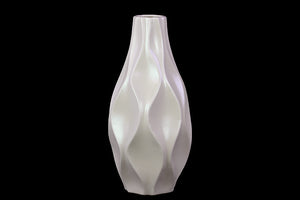 Ceramic Vase With Unique Embossed Design in Khaki Color