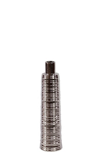 Sleek and Stylish Ceramic Vase in Silver (Small)