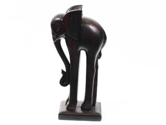 Black Ceramic Miniature Elephant Figurine