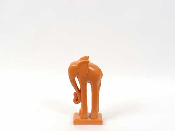 Charming Ceramic Elephant Statue in Orange Color