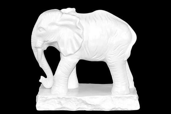 Elegant Ceramic Elephant With Detailed Features in White