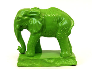 Elegant Ceramic Elephant With Detailed Features in Green