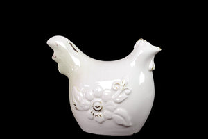 Classy White Ceramic Rooster Home Decor