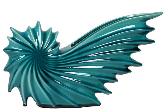 Stylish and Contemporary Ceramic Nautilus Seashell (Blue)