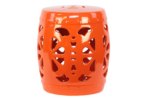 Stylish Orange Garden Ceramic Stool