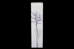 Delightful Rectangular Shaped Ceramic Vase in White