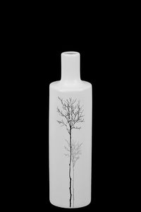 Traditional Bottle Shaped Ceramic Vase in Matt White Finish (Small)