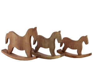 Classy Wooden Rocking Horse Set of Three