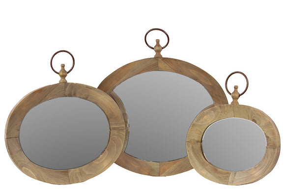 Victorian Styled Round Mirror Set of Three