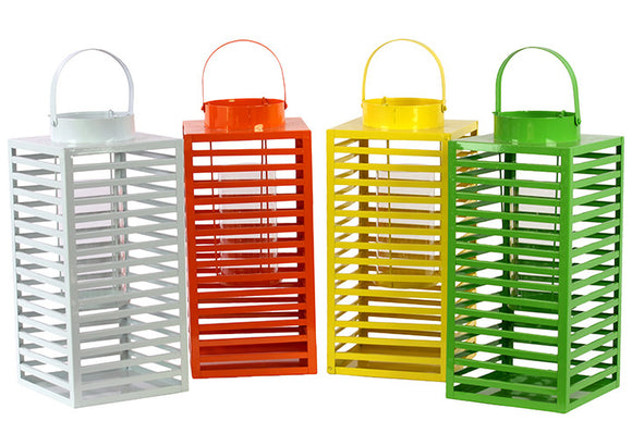 Colorful Set of Four Metal Lantern Assorted