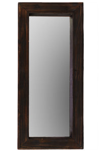 Traditional Style Wooden Mirror and Shelf Combination