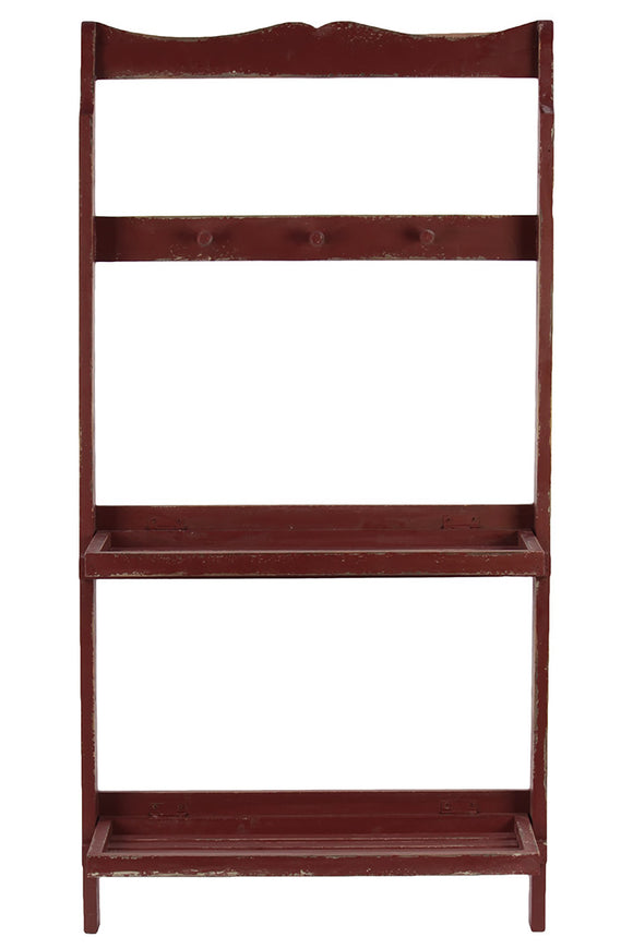 Red Wooden Fashionable Shelf and Hanger