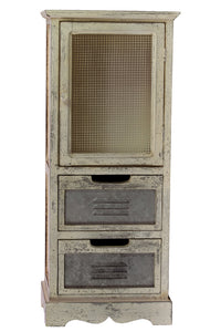 Antique Themed Faded Style Wood Cabinet