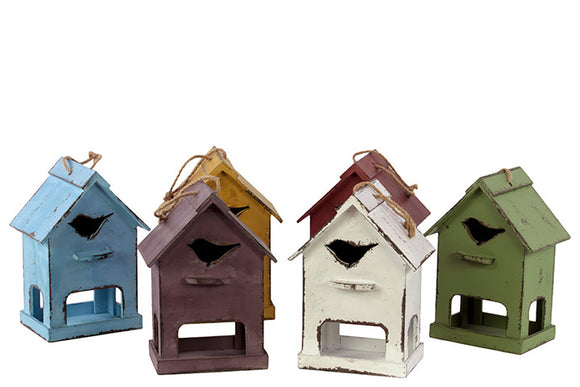 Wooden Bird House Set of SixAssorted Colors