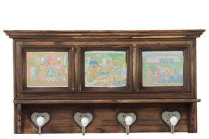 ClassyWooden Cabinet with Picturesque Effect