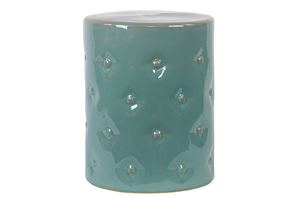 Prestigious Glossy Ceramic Garden Stool Light Blue