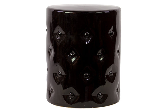 Ceramic Garden Stool Shinny Black