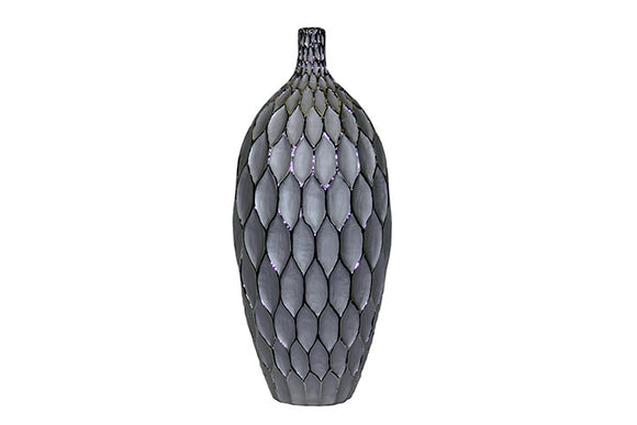 Abstract Art Ceramic Vase With Indented Oval Shaped Designs