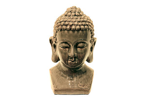 Divine Beauty Ceramic Buddha Head Grey