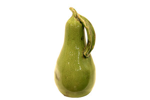 Elegant Ceramic Pear Replica in Green (Large)