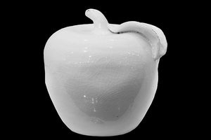 Elegant Ceramic Apple Replica in White (Large)