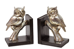 Glossy Resin Bookend Gold Owl