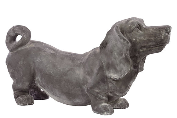 Chic Grey colored Fiberstone Polystone Dog