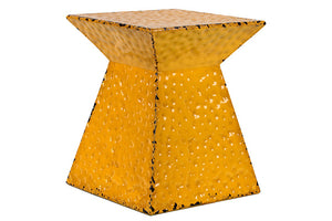 Vibrant Yellow Metal Stool