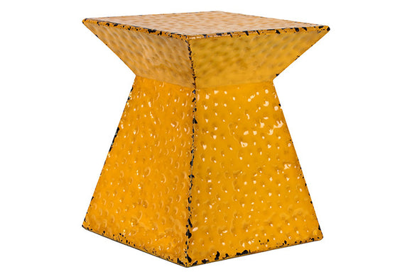 Vibrant Yellow Metal Stool