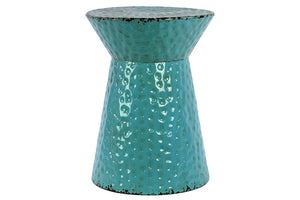 Striking Blue Round Shaped Metal Stool