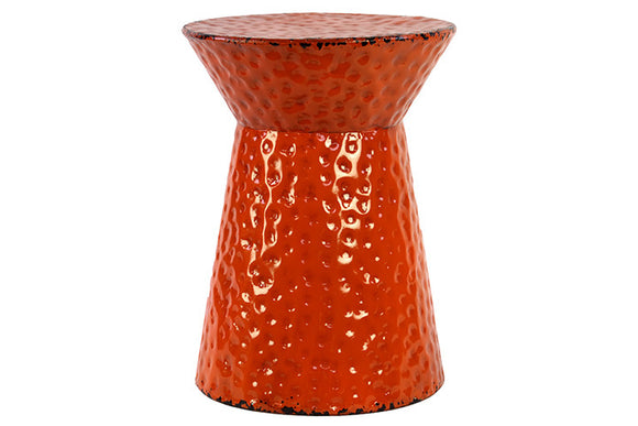 Mesmerizing Orange Colored Polished Metallic Stool