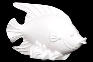 Finely Sculpted Beautiful Ceramic Fish in White